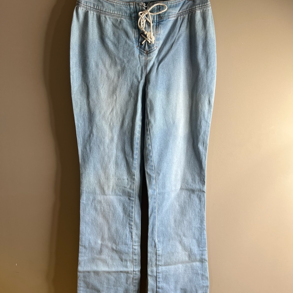 Vintage boutique Europa 1960s look flare leg jeans 6 tall